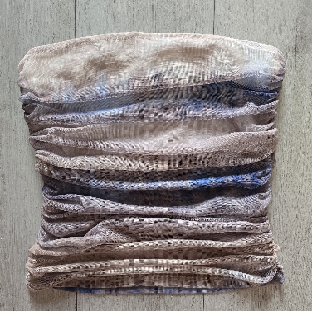 ZARA Medium Ruched Tube Top - Picture 2 of 6